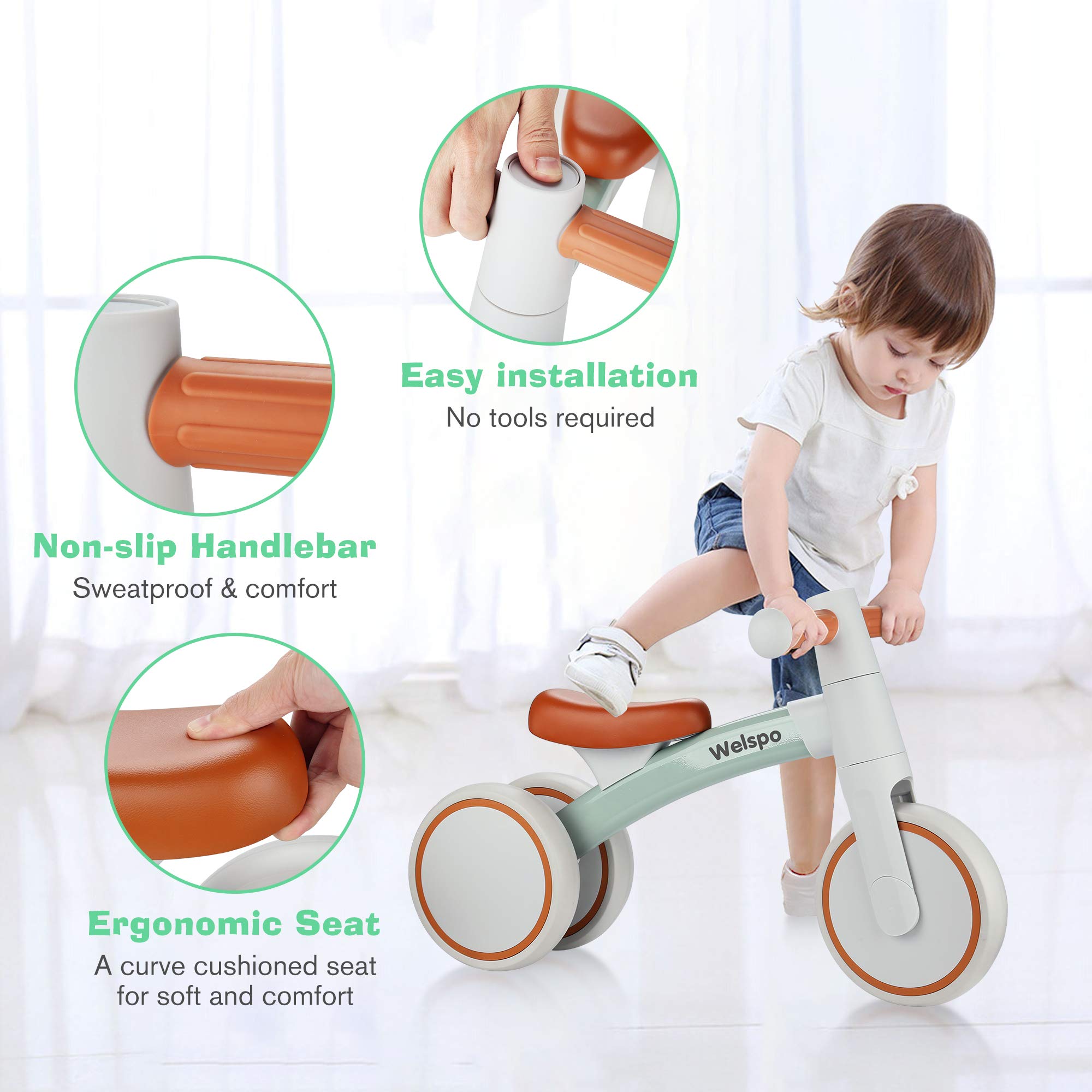 Bicicleta de Equilibrio para Bebés Welspo para Niños y - Imagen 4