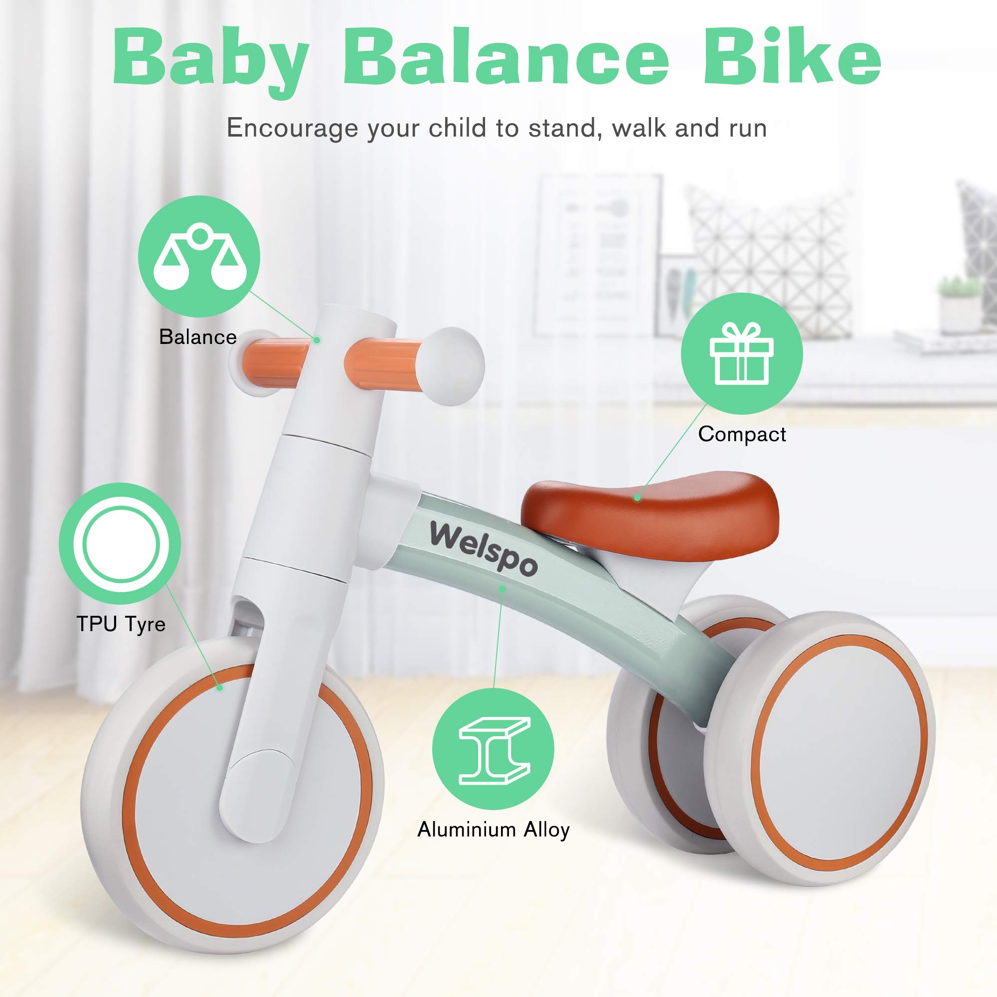 Bicicleta de Equilibrio para Bebés Welspo para Niños y - Imagen 5