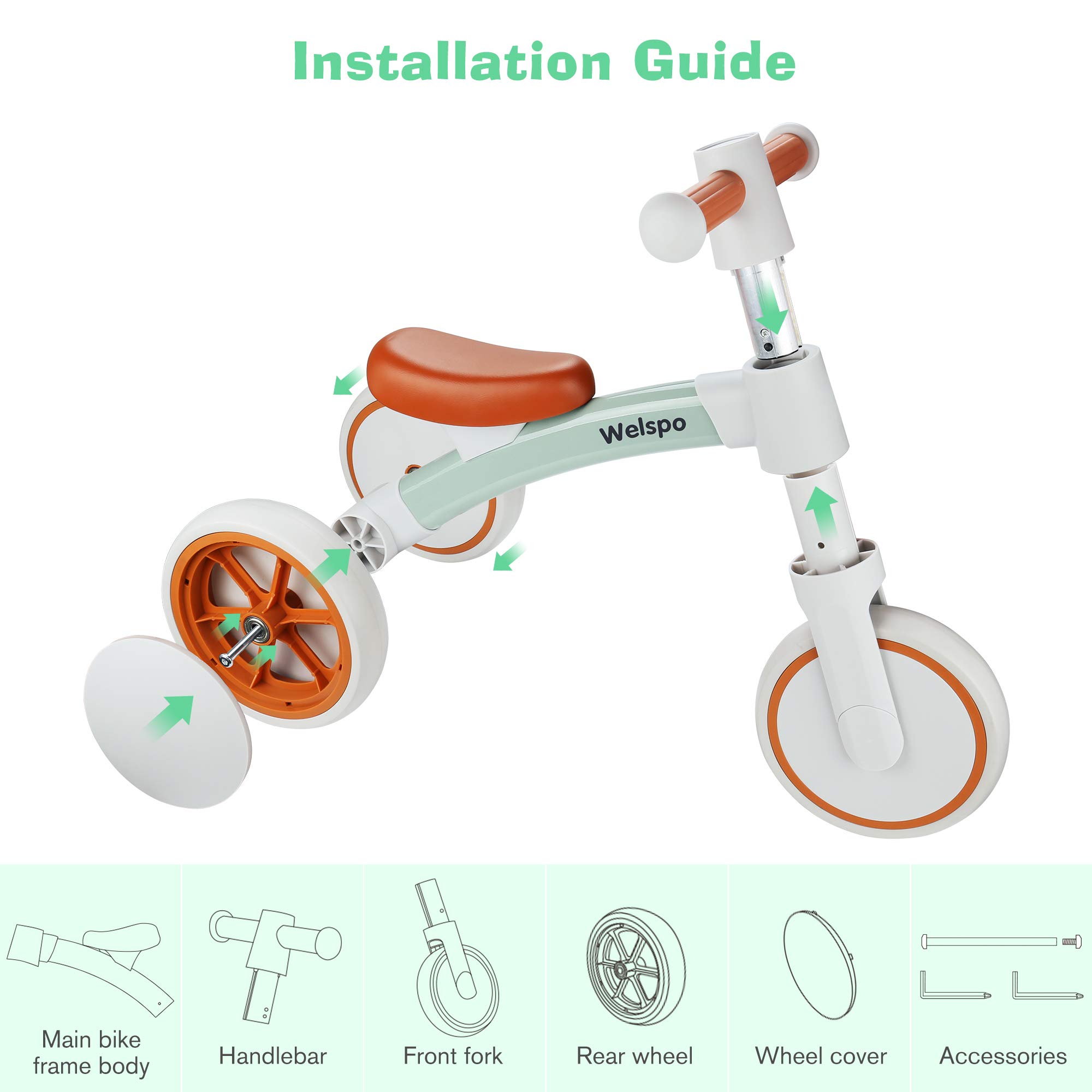 Bicicleta de Equilibrio para Bebés Welspo para Niños y - Imagen 6