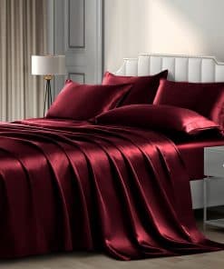 Juego de Sabanas de Satén de Lujo 6 Piezas P Pothuiny -