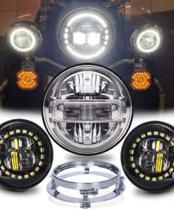 Faros LED de 7 pulgadas con Aprobación DOT + Luces de