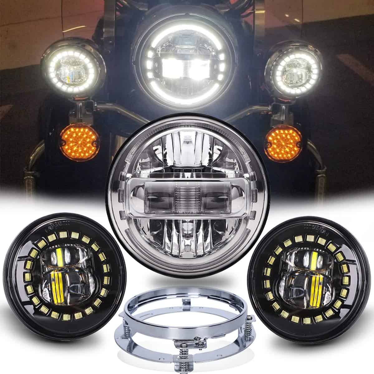 Faros LED de 7 pulgadas con Aprobación DOT + Luces de