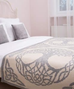 Manta de cama con diseño de árbol de la vida irlandés hecha
