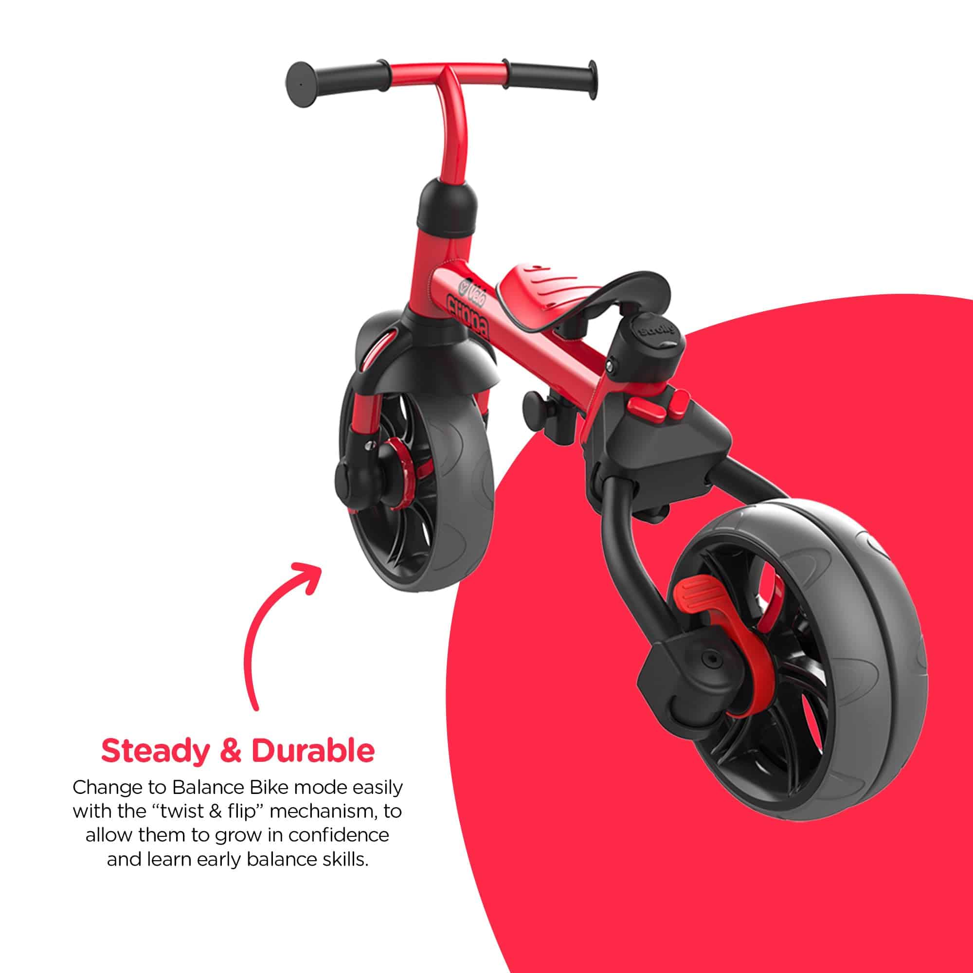 Yvolution 3 en 1 Triciclo para Niños Velo Flippa con Manija - Imagen 5