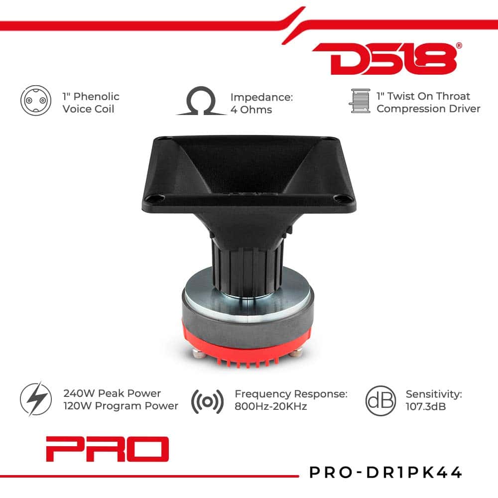 DS18 PRO-DR1PK44 1" Driver de Compresión de Garganta con - Imagen 3