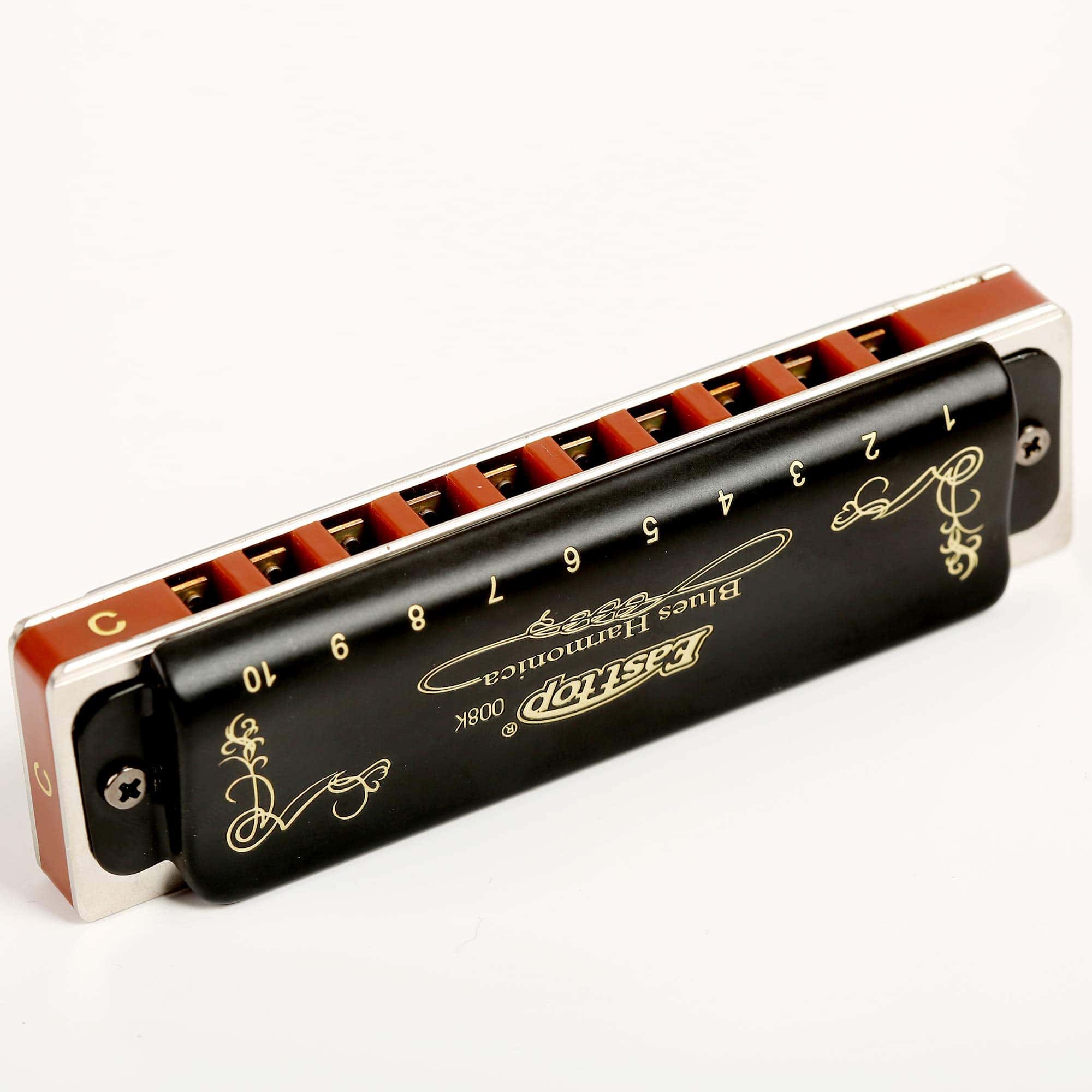 Armonica Diatónica de Blues de 10 Agujeros T008K Negro con - Imagen 8