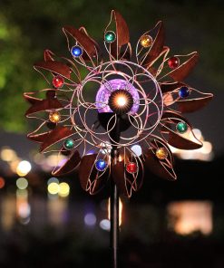 HDNICEZM Solar Wind Spinner Multi-Color LED Lighting by