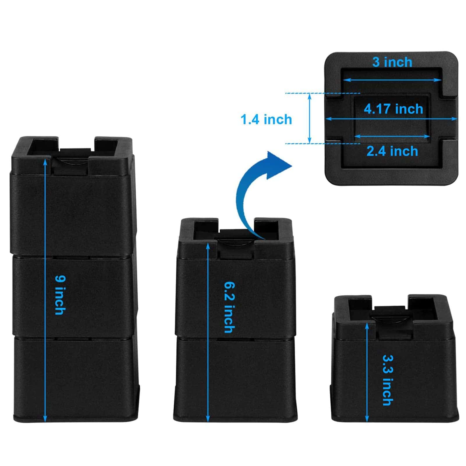 Elevadores de Cama BTSD-home de 3 o 6 Pulgadas, Resistentes - Imagen 3