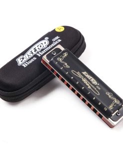 Armónica Blues Diatónica 10 Agujeros Tono 20 Negra T008K