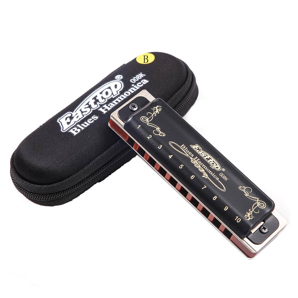 Armonica Diatónica de Blues de 10 Agujeros T008K Negro con