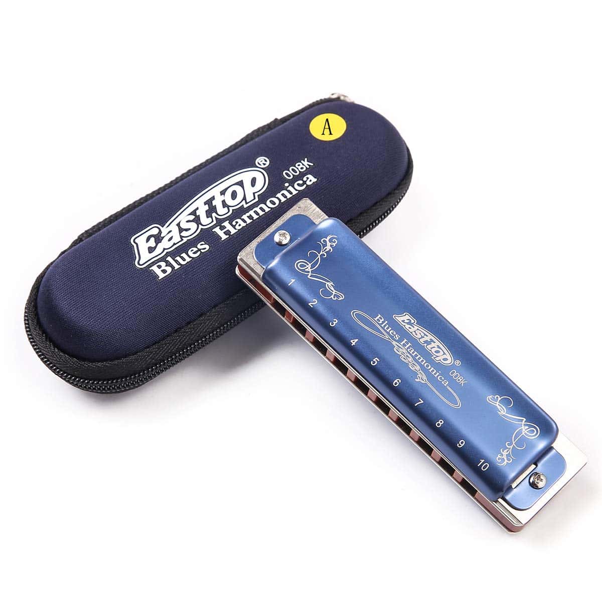Armonica de Blues T008K de 10 Agujeros con Estuche -