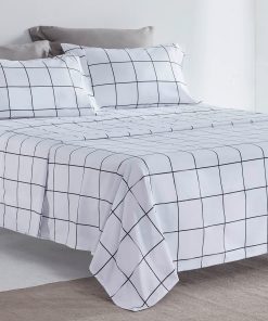 Juego de sábanas estampadas a cuadros SLEEP ZONE para cama