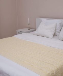 SAOL Knitwear Bed Scarf Runner Irish -Natural