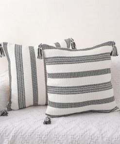 Fundas de Almohada Cuadradas Decorativas SEEKSEE Negras,