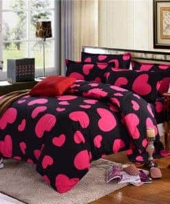 Juego de Funda de Edredón Queen Bsmilly con Corazones de