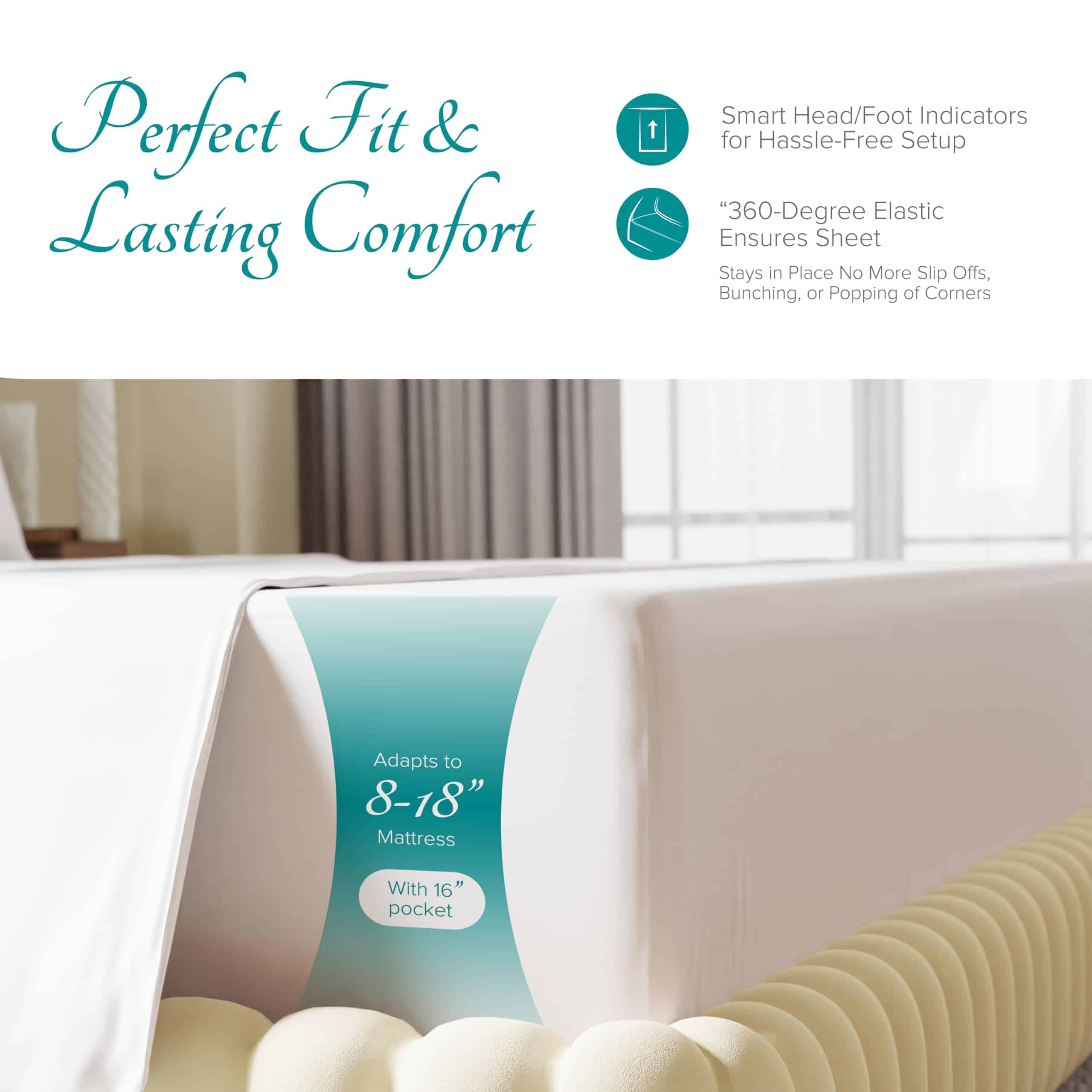 Juego de sábanas 100% algodón egipcio Carressa Linen tamaño - Imagen 6