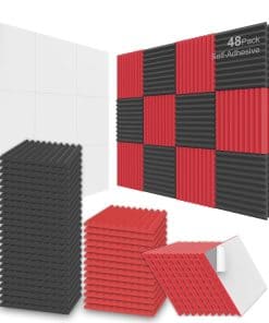 JBER 48 Pack Paneles de Espuma Acústica, 1" X 12" X 12"