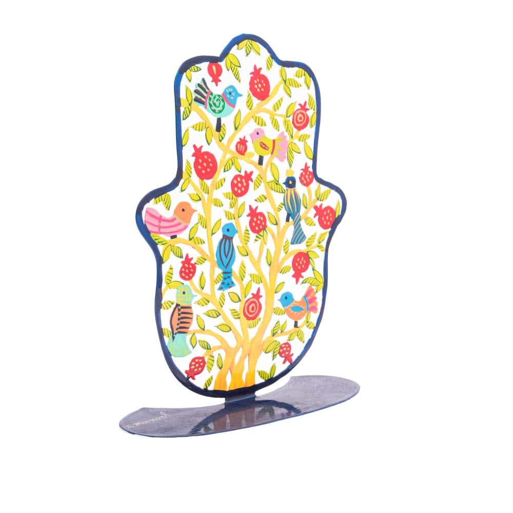 EMANUEL Yair Eamanuel Hamsa Stand Pintado a Mano con Aves y - Imagen 3