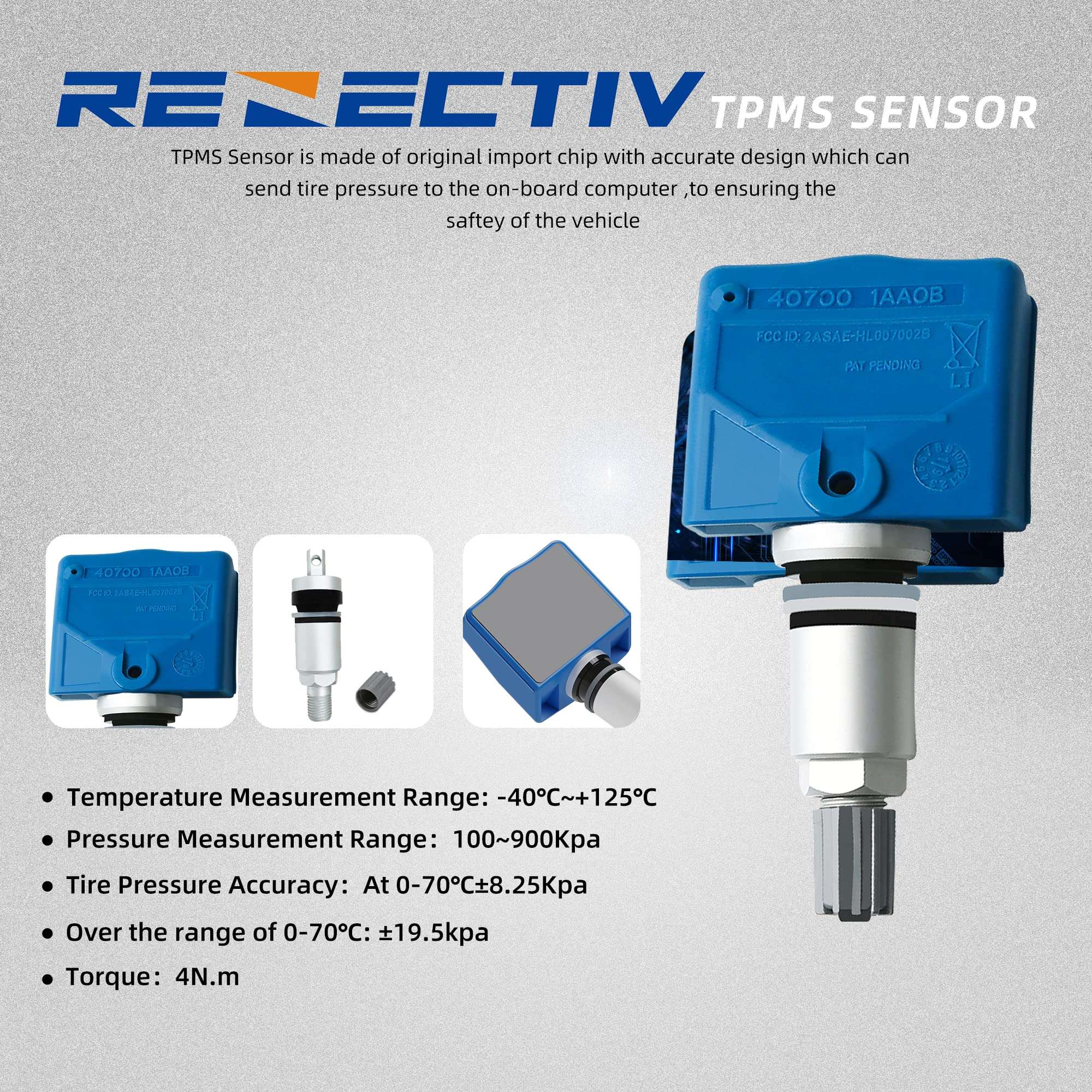SENSOR TPMS RENECTIV para Nissan, 4pcs 315MHz Sensores de - Imagen 5