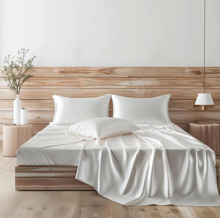 Juego de Sábanas de Satén Candoury de 6 -Marfil