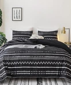 Set de Edredón Smoofy Aztec King Size Negro, Juego de Ropa