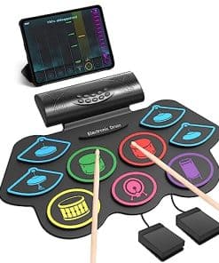 9 Pads Kit de Batería Electrónica, 19x13 Pulgadas Batería