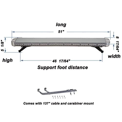Barra de luces de emergencia SHUBHADA 51" 96 LED - Imagen 3