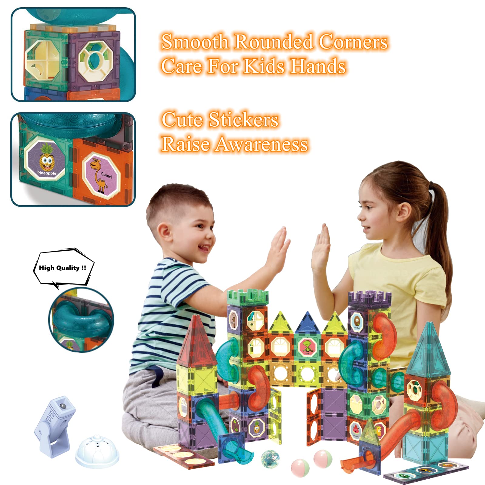 BINZKBB Light Magnetic Tiles Building Blocks para Niños, - Imagen 6