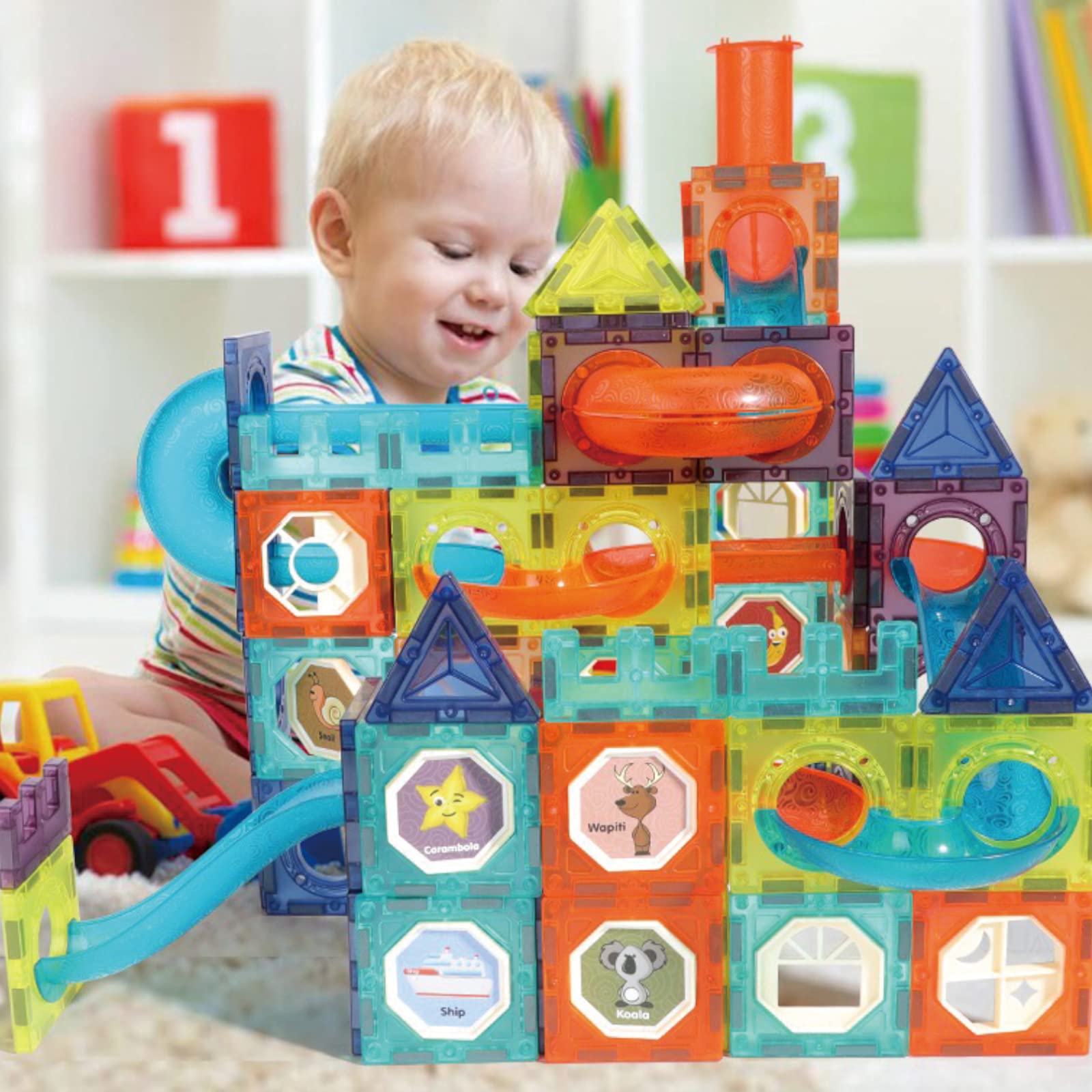 BINZKBB Light Magnetic Tiles Building Blocks para Niños, - Imagen 10