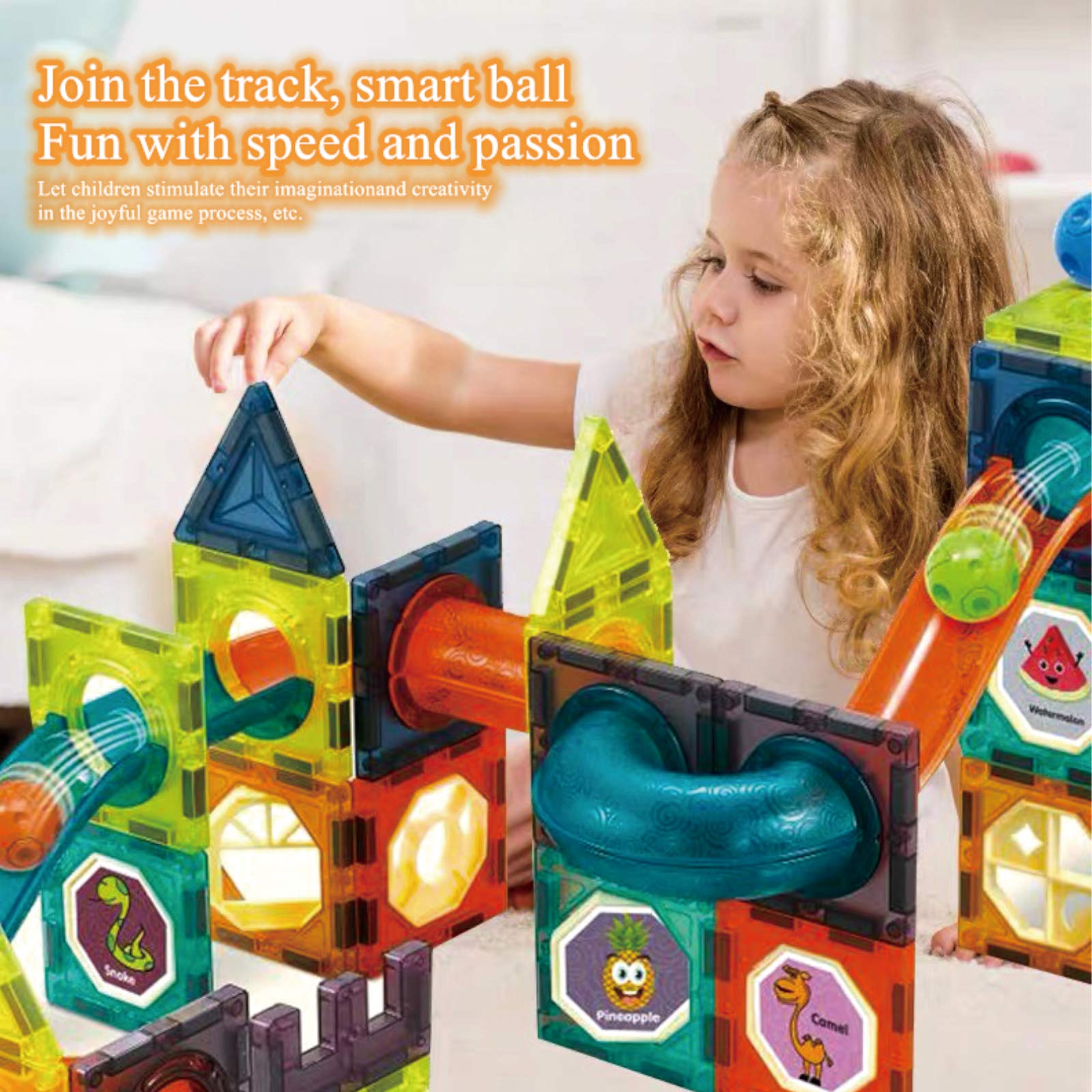 BINZKBB Light Magnetic Tiles Building Blocks para Niños, - Imagen 9