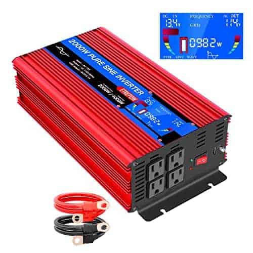 Inversor de Onda Sinusoidal Pura ETREPOW 2000 Vatios 12V DC