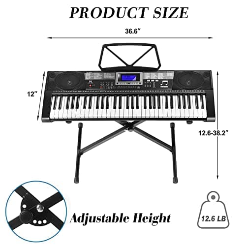 Piano Keyboard MUSTAR MEKS-500 de 61 teclas con teclas - Imagen 8