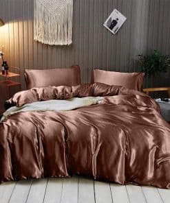 Juego de Sábanas de Seda Satinada, 1 Sábana Ajustable de