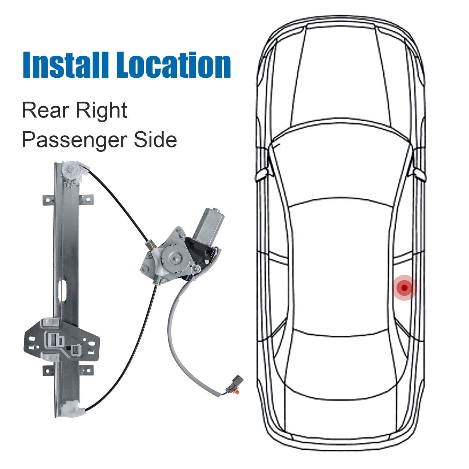 MOJTBE 748-559 Regulador de Ventana Trasera del Lado del - Imagen 5