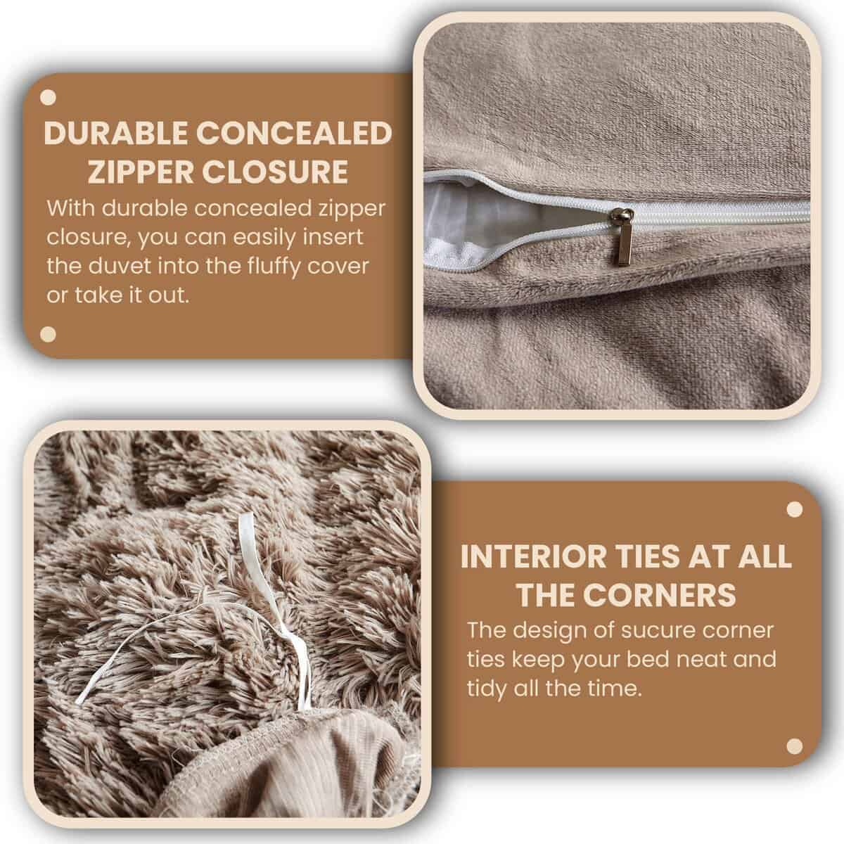 Juego de funda de edredón de lujo MEGO Shaggy Faux Fur, - Imagen 7