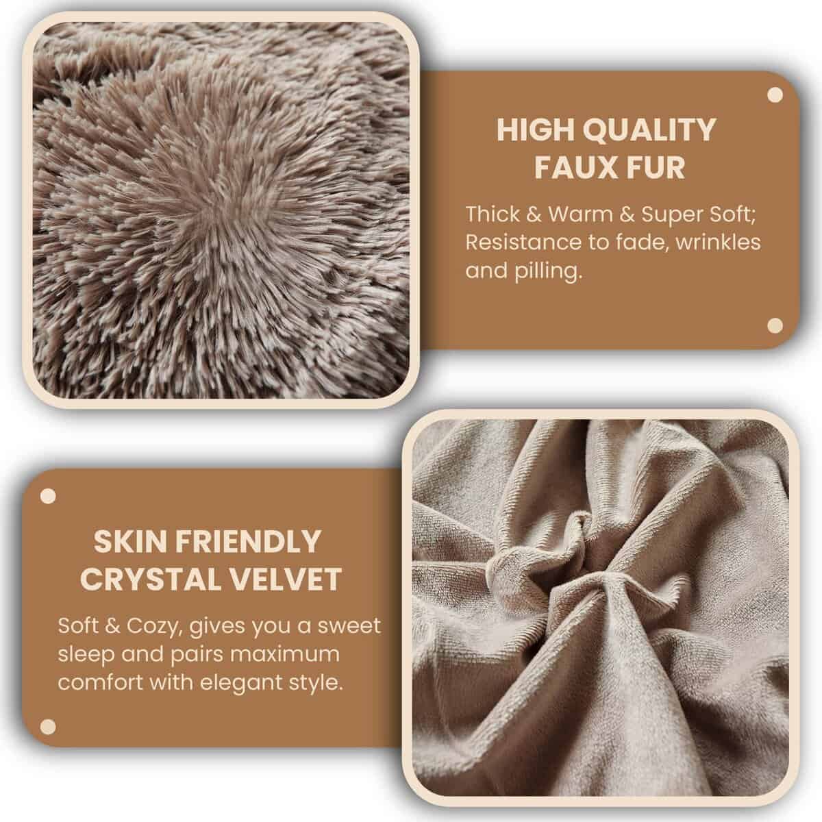 Juego de funda de edredón de lujo MEGO Shaggy Faux Fur, - Imagen 6