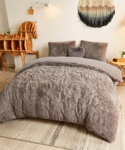 Juego de funda de edredón de lujo MEGO Shaggy Faux Fur,