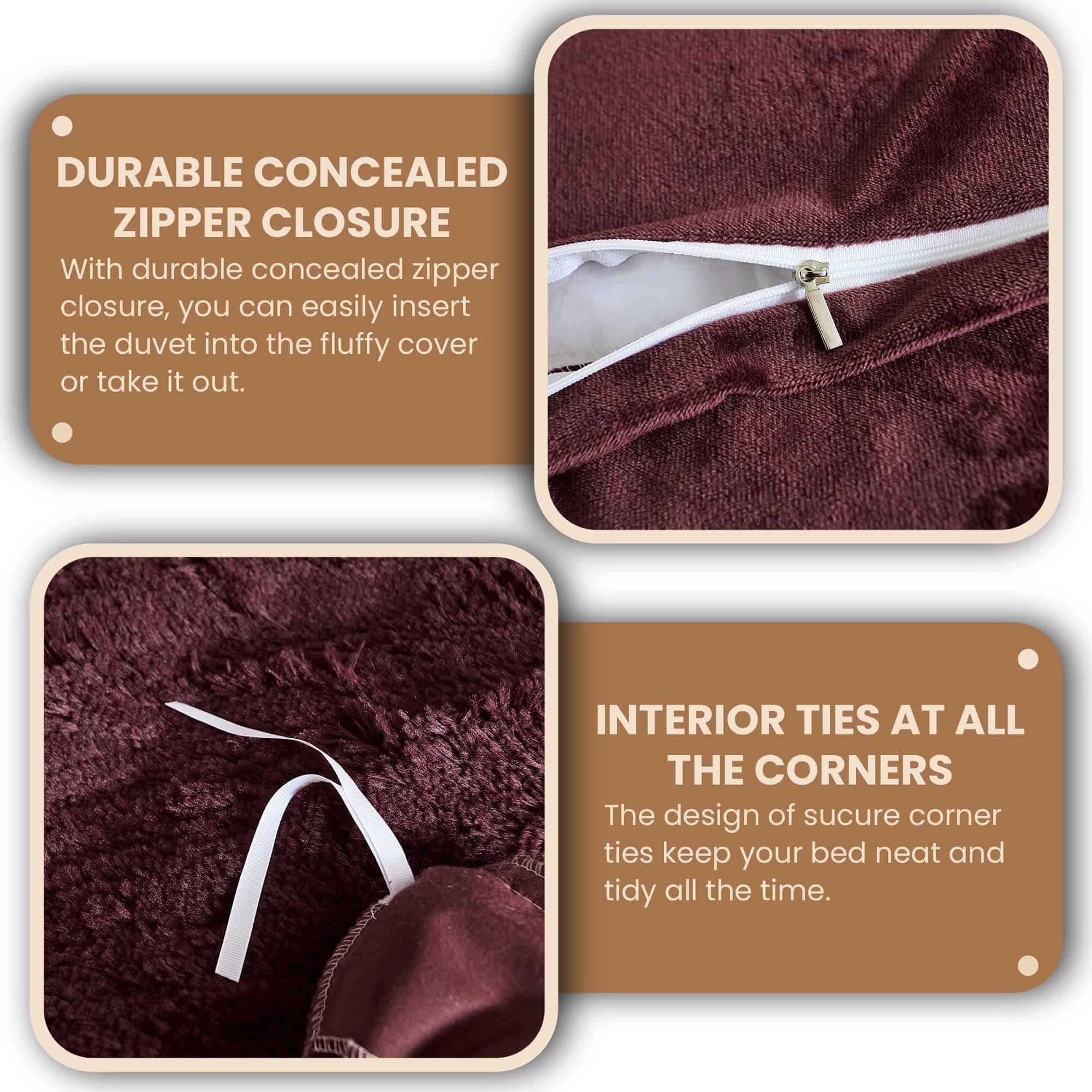 Juego de funda de edredón de piel sintética -Borgoña - Imagen 7