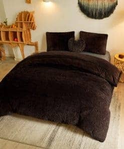 Juego de Funda de Edredón de Lujo de Pelo Largo Falso MEGO,