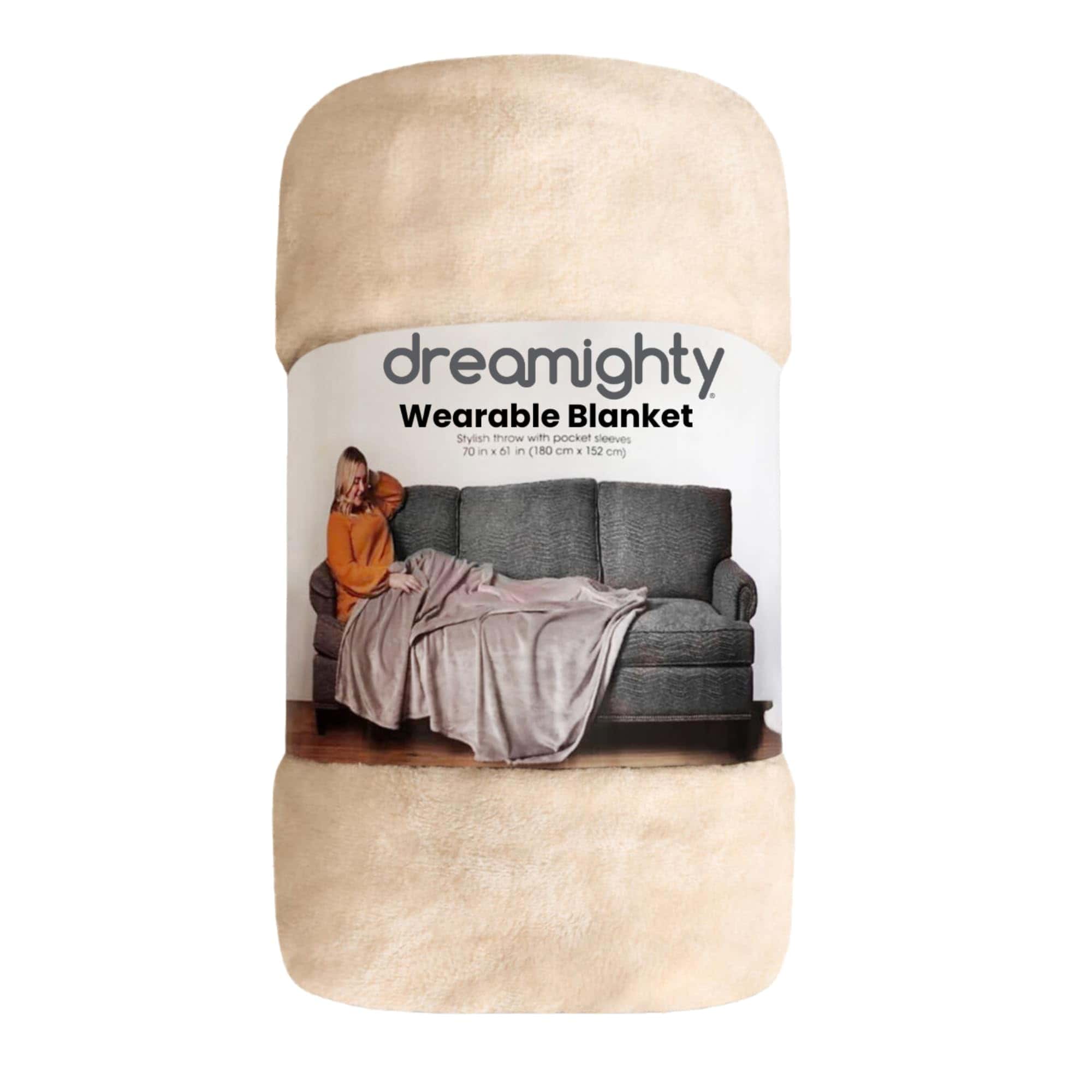 Manta Portátil para Adultos con Mangas -Crema Marfil - Imagen 10