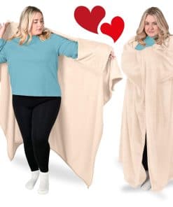 Manta Portátil para Adultos con Mangas -Crema Marfil