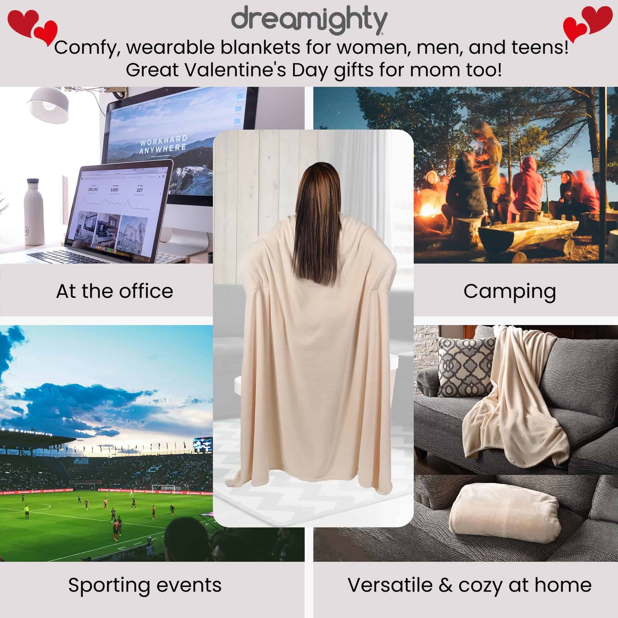 Manta Portátil para Adultos con Mangas -Crema Marfil - Imagen 6