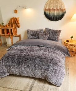 Juego de Funda Nórdica de Piel Sintética -Degradé de Chocola