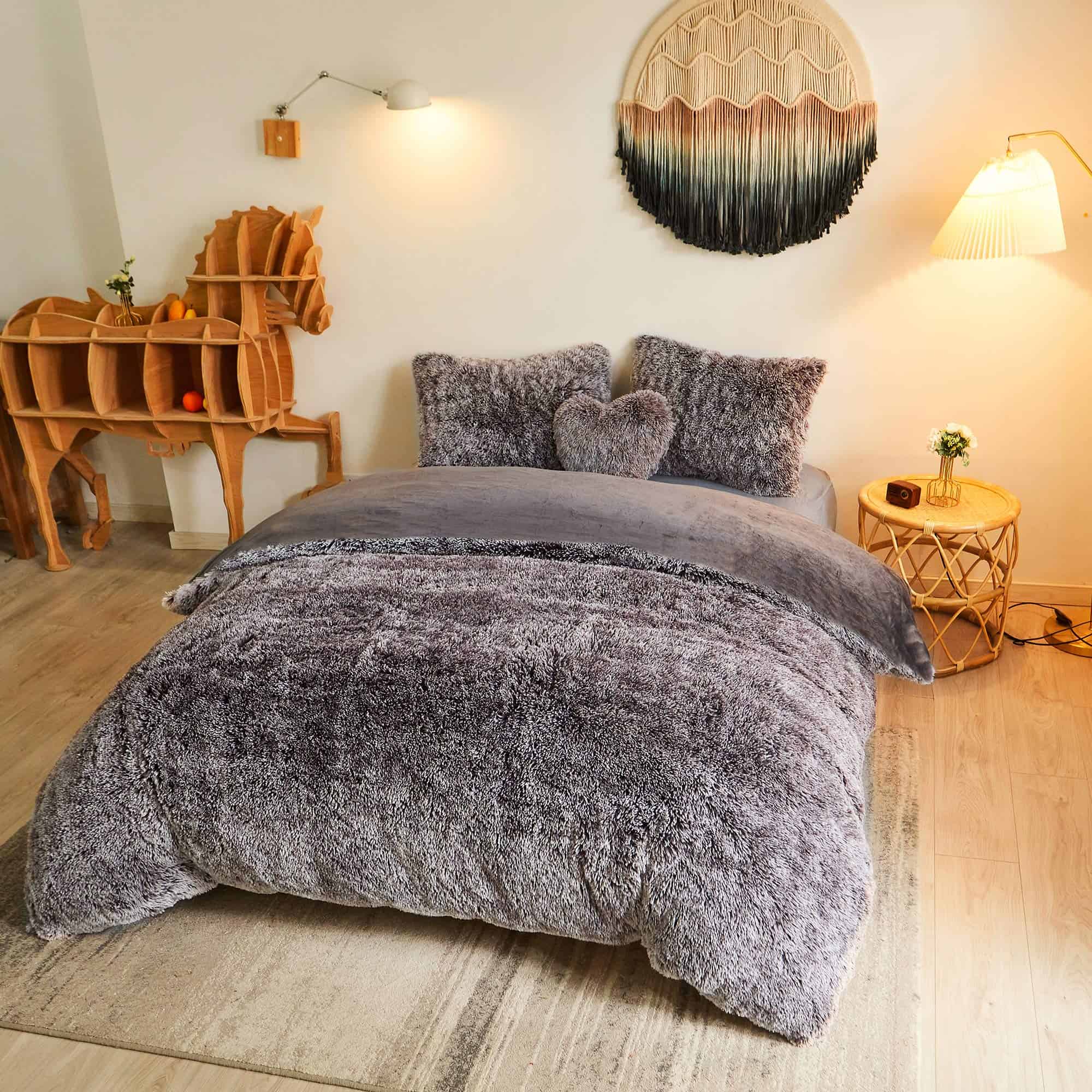 Juego de Funda Nórdica de Piel Sintética -Degradé de Chocola