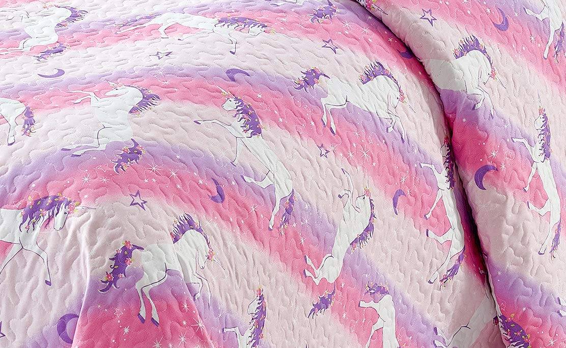 Colcha Edredón Kids Zone Collection Unicorn Moon Stars Rosa - Imagen 3