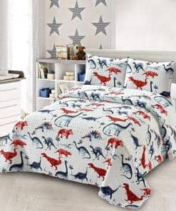 Set de Colcha Cobertor Kids/Teens Dinosaurio Rino Antiguo