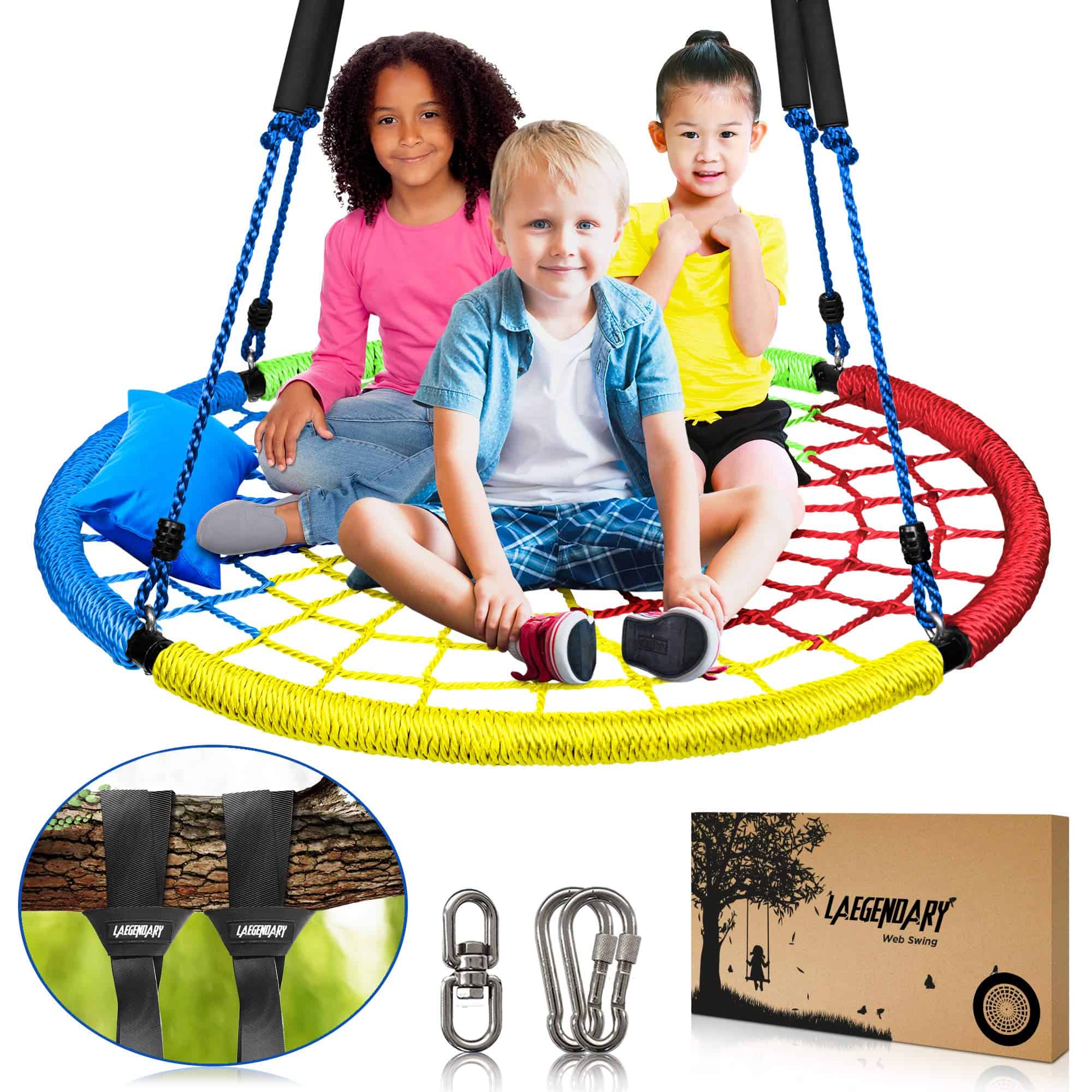 Columpio Redondo LAEGENDARY para Niños y Adultos - Soporta