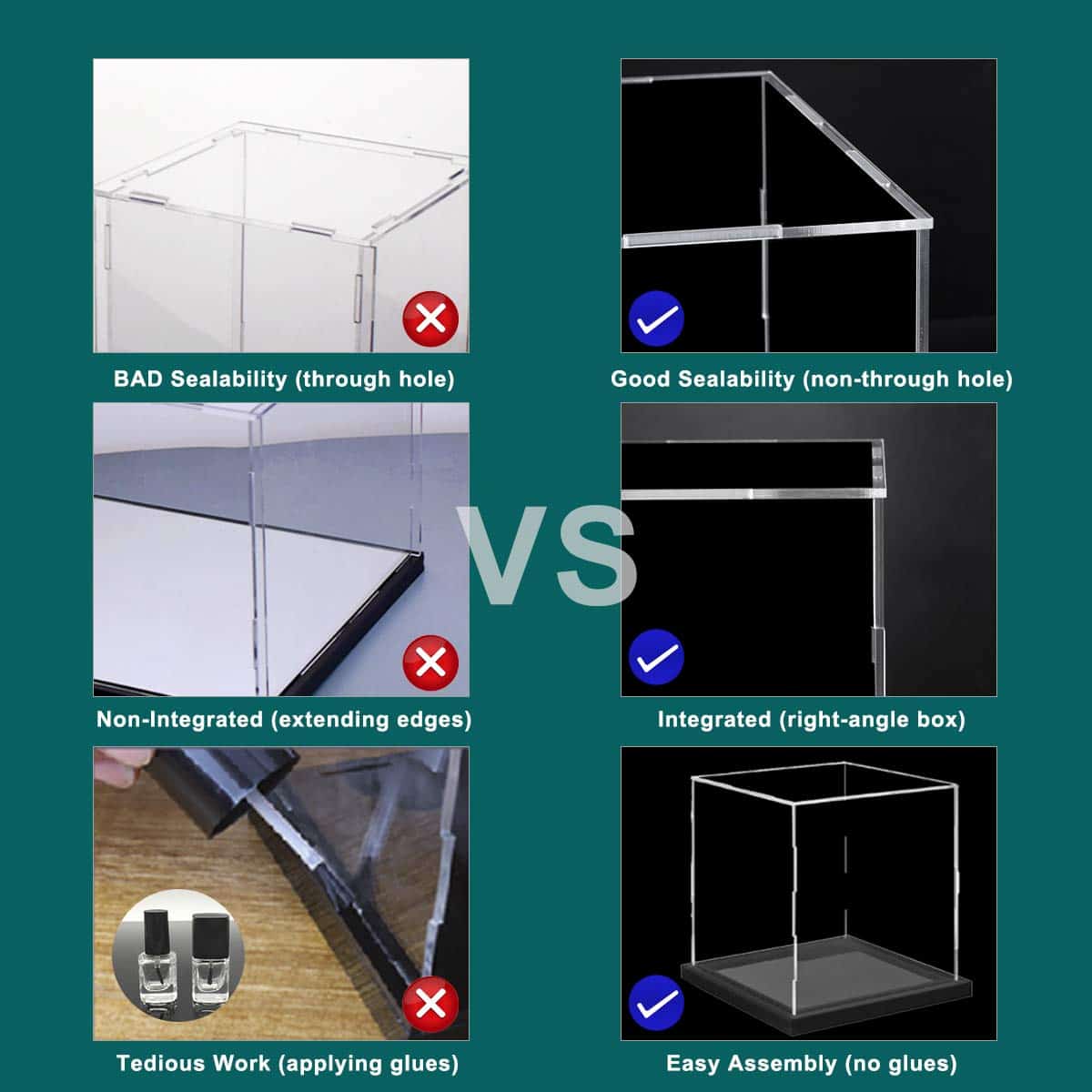 Estuche de exhibición QIMOND con tapa para coleccionables, - Imagen 8