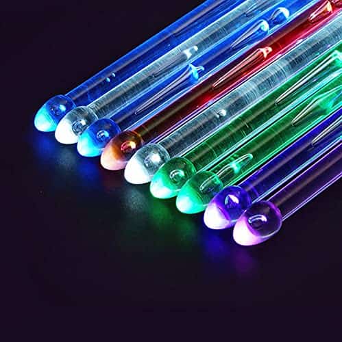 Baquetas de tambor luminosas recargables de 15 colores con