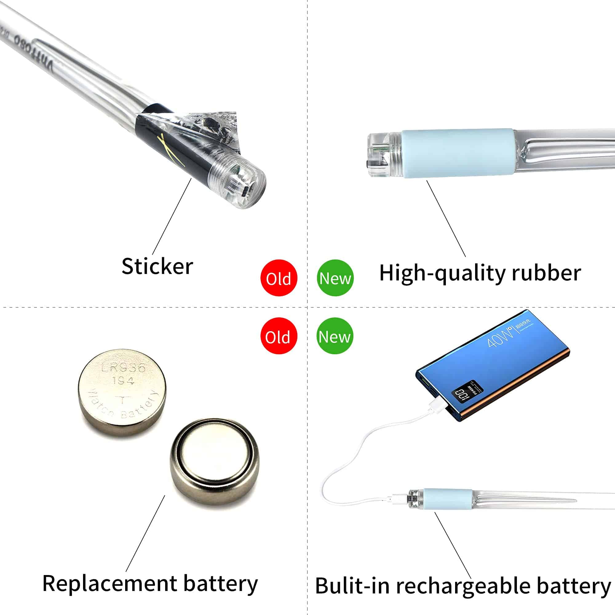 Baquetas de tambor luminosas recargables de 15 colores con - Imagen 6